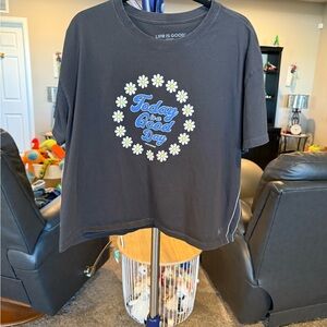 Life is Good Black crusher T-Shirt. Size XL